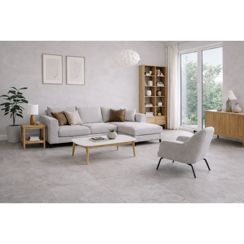 Akustikgulv gr� m/sort fuge 7,5 mm