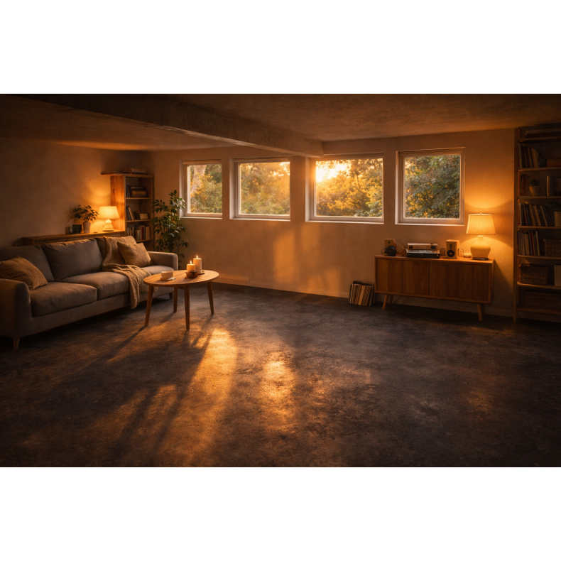 Akustikgulv antracit beton 7,5 mm